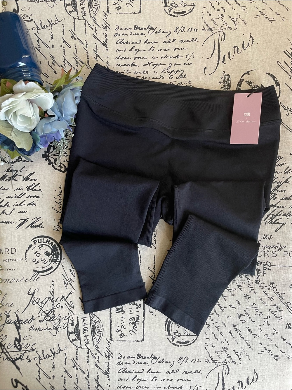 NWT CSB x Isabelle Mathers Seamless Compression Leggings in Black Size XL - Picture 5 of 13